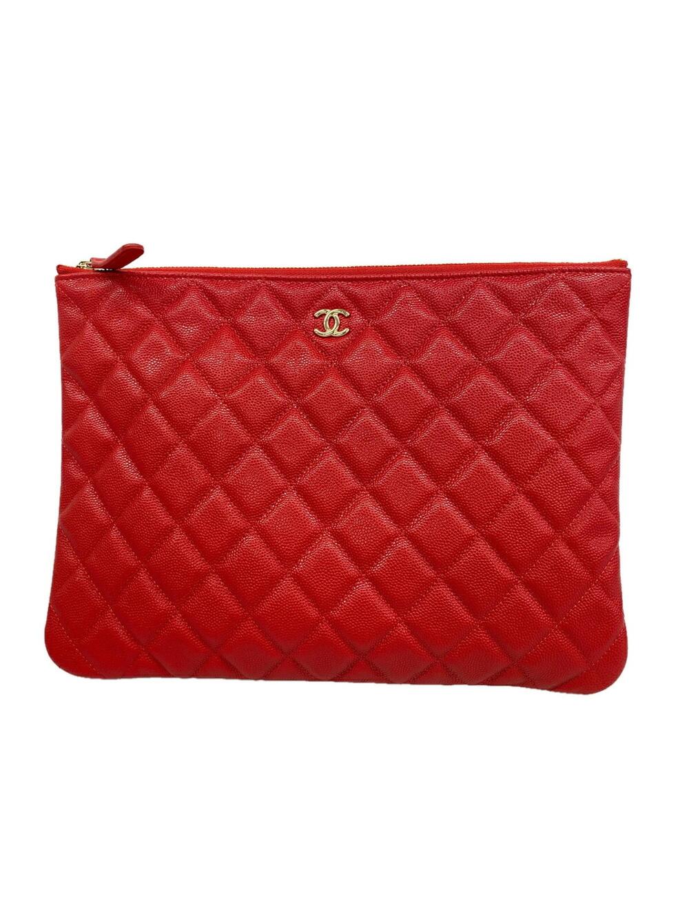 Chanel O Case Clutch Quilted Caviar #341614C12B